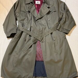 Vintage Olive Green Trench Coat